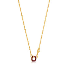 Load image into Gallery viewer, Claret Red Enamel Gold Link Necklace