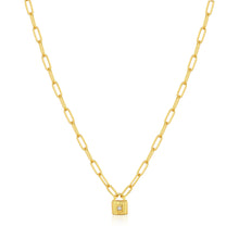 Load image into Gallery viewer, Gold Chunky Chain Padlock Necklace