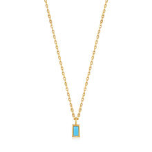 Load image into Gallery viewer, Turquoise Drop Pendant Gold Necklace
