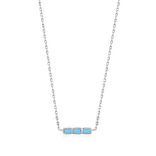 Load image into Gallery viewer, Turquoise Silver Bar Necklace