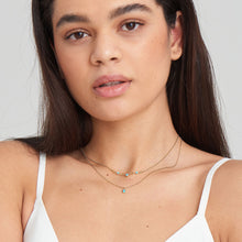 Load image into Gallery viewer, Turquoise Drop Pendant Gold Necklace