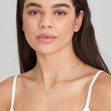 Load image into Gallery viewer, Turquoise Silver Bar Necklace