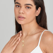 Load image into Gallery viewer, Gold Scattered Stars Kyoto Opal Disc Necklace