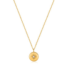 Load image into Gallery viewer, Gold Mother of Pearl Sun Pendant Necklace