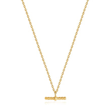 Load image into Gallery viewer, Gold Rope T-Bar Necklace