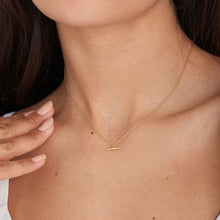 Load image into Gallery viewer, Gold Rope T-Bar Necklace