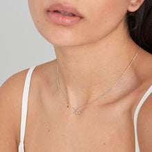 Load image into Gallery viewer, Silver Rope T-Bar Necklace