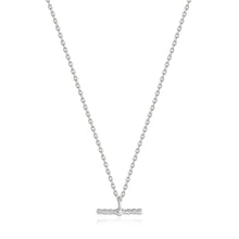 Load image into Gallery viewer, Silver Rope T-Bar Necklace
