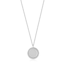 Load image into Gallery viewer, Silver Rope Disc Necklace
