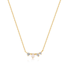 Load image into Gallery viewer, 14kt Gold Pearl and White Sapphire Radiance Necklace