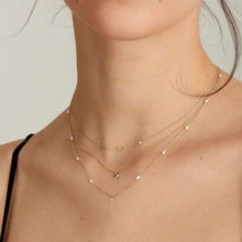 Load image into Gallery viewer, 14kt Gold Pearl and White Sapphire Necklace