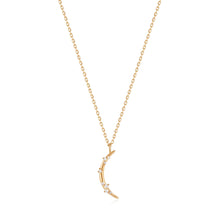 Load image into Gallery viewer, 14kt Gold Stargazer Natural Diamond Moon Necklace