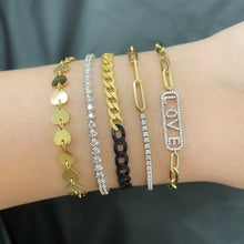 Load image into Gallery viewer, Half and Half Gold Plated and Black Matte Chain Bracelet