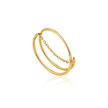 Load image into Gallery viewer, Gold Modern Twist Chain Adjustable Ring