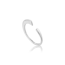 Load image into Gallery viewer, Silver Geometry Curved Adjustable Ring