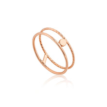 Load image into Gallery viewer, Rose Gold Texture Double Band Ring
