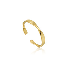 Load image into Gallery viewer, Gold Helix Thin Adjustable Ring