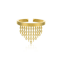Load image into Gallery viewer, Gold Fringe Fall Adjustable Ring