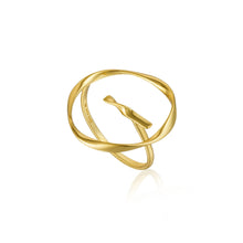 Load image into Gallery viewer, Gold Twist Circle Adjustable Ring