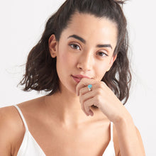 Load image into Gallery viewer, Silver Turquoise Emblem Signet Ring