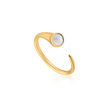 Load image into Gallery viewer, Gold Mother Of Pearl Claw Ring