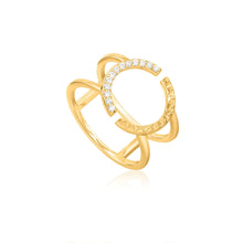Load image into Gallery viewer, Gold Spike Adjustable Double Ring