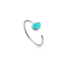 Load image into Gallery viewer, Silver Tidal Turquoise Adjustable Ring
