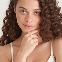 Load image into Gallery viewer, Evil Eye Emblem Gold Adjustable Ring