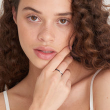 Load image into Gallery viewer, Navy Blue Enamel Carabiner Silver Adjustable Ring