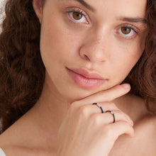 Load image into Gallery viewer, Forest Green Enamel Silver Adjustable Ring