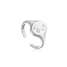 Load image into Gallery viewer, Silver Starry Kyoto Opal Adjustable Signet Ring