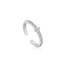 Load image into Gallery viewer, Silver Rope Twist Adjustable Ring
