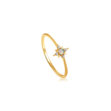 Load image into Gallery viewer, 14kt Gold Opal and White Sapphire Star Ring