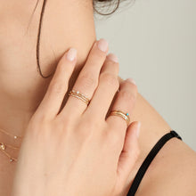 Load image into Gallery viewer, 14kt Gold Stargazer Natural Diamond Constellation Ring