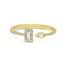 Load image into Gallery viewer, White Topaz Fancy-Cut Duo Ring