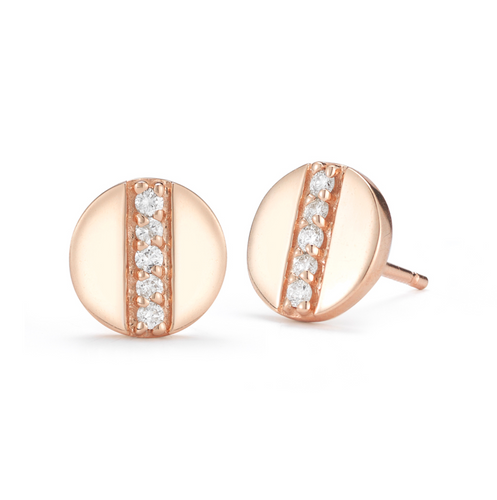 Rose gold token earrings