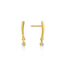 Load image into Gallery viewer, Gold Shimmer Bar Stud Earrings
