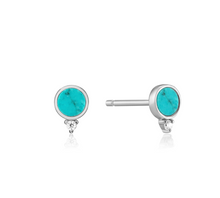 Load image into Gallery viewer, Silver Turquoise Stud Earrings