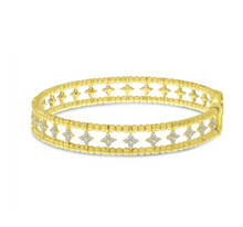Load image into Gallery viewer, Double Row Flower Diamond Cuff