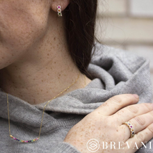 Load image into Gallery viewer, Rainbow Sapphire Bar Necklace