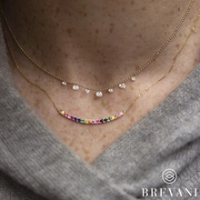 Load image into Gallery viewer, Rainbow Sapphire Bar Necklace