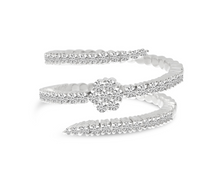 Load image into Gallery viewer, Spiral Flower Diamond Spryngs Ring