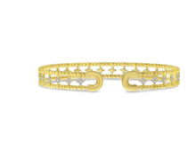 Load image into Gallery viewer, Double Row Flower Diamond Cuff