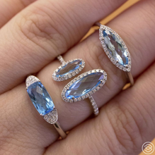 Load image into Gallery viewer, Offset Blue Topaz Ring