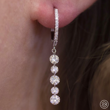 Load image into Gallery viewer, Diamond Huggie with 5 Graduated Diamonds