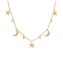 Load image into Gallery viewer, Dashing Diamonds Star & Moon Necklace