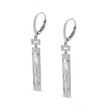 Load image into Gallery viewer, Long Cut Rectangle White Topaz Earrings