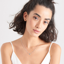 Load image into Gallery viewer, Silver Turquoise Drop Disc Necklace