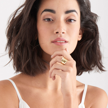 Load image into Gallery viewer, Gold Crush Wide Adjustable Ring