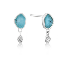 Load image into Gallery viewer, Turquoise Drop Silver Stud Earrings